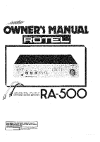 Rotel-RA-500 - Owners manual 